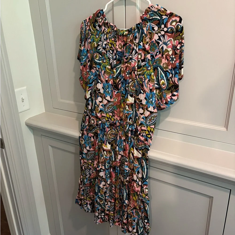 Anthropologie Multicolor V-Neck Dress - Picture 4 of 6